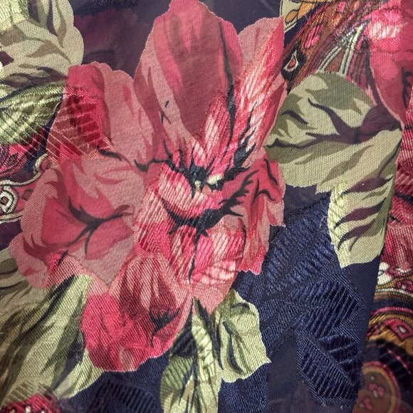 Gold Tag Victoria's Secret Women's Open Front Floral sheer rose‎ Kimono One Size - Picture 3 of 13